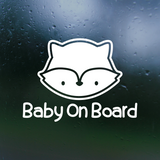 Cute Fox Baby On Board Car Decal Sticker