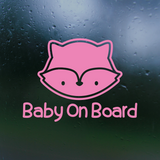 Cute Fox Baby On Board Car Decal Sticker