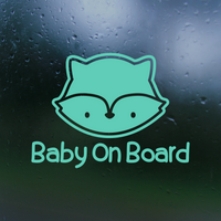 baby on board, baby on board sign, baby on board decal, baby on board vinyl decal, vinyl sticker decals, vinyl baby on board sign, panda, panda baby on board, get decaled, decal shop, baby fox on board decal