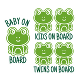 Die Cut Vinyl Frog Baby / Kids On Board Decal