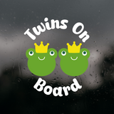 Multi Color Die Cut Vinyl Baby / Kid's / Twins On Board Decal - Frog Theme