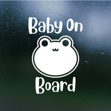 Frog Baby On Board Sticker Decal for Car, Truck & More