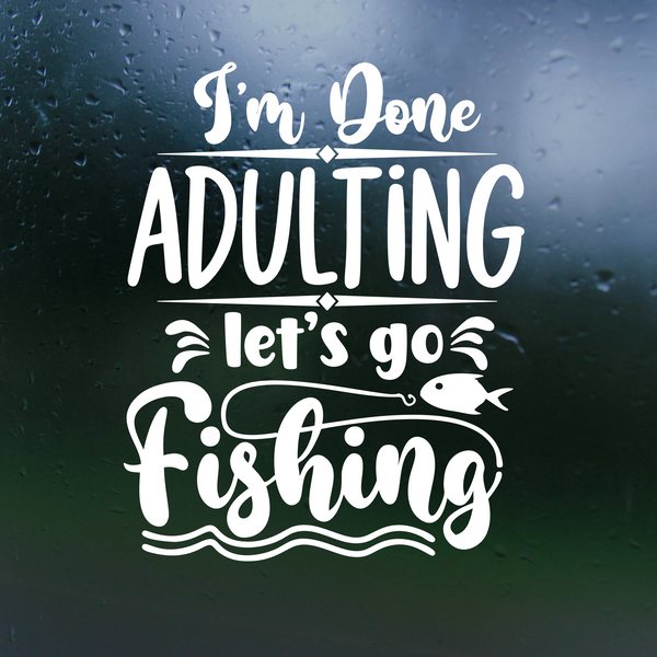 Lets Go Fishing Quote Wall Decal Art Sticker Vinyl Home Decor