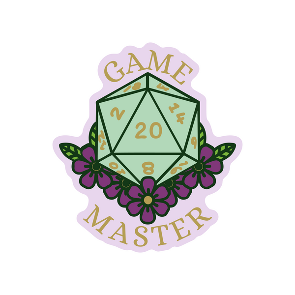 Game Master Floral Dice Sticker