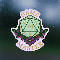Game Master Floral Dice Sticker