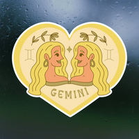 gemini zodiac sign sticker by get decaled. zodiac sign sticker, gemini sticker, gemini sign sticker, gemini astrology sign, astrology sign sticker, get decaled, decal shop usa, decal shop canada, bumper sticker, stickers, decals