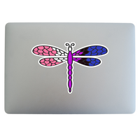 Genderfluid Pride Dragonfly Waterproof Sticker Decal