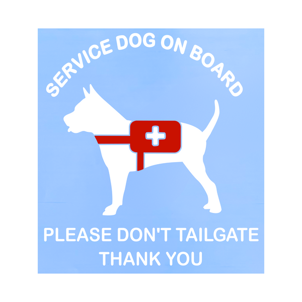 Die Cut Service Dog On Board Decal - Vehicle / Window Decal