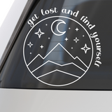 "Get Lost and Find Yourself" Die Cut Vinyl Outdoor Scene Decal - Get Decaled