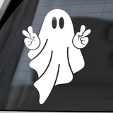 Die Cut Vinyl Funny Halloween Ghost Decal - Vehicle / Window Decal