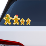 christmas decals, gingerbread family decal, gingerbread sticker, stickers, custom stickers, get decaled, vinyl decals