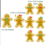 christmas decals, gingerbread family decal, gingerbread sticker, stickers, custom stickers, get decaled, vinyl decals