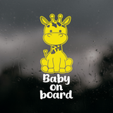 Die Cut Vinyl Cute Giraffe Baby On Board Car Decal