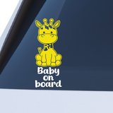 Die Cut Vinyl Cute Giraffe Baby On Board Car Decal
