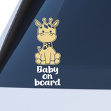 Die Cut Vinyl Cute Giraffe Baby On Board Car Decal