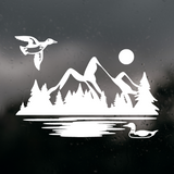Die Cut Vinyl Lake & Duck Outdoor Scene Decal - Vehicle / Camper / Laptop Decal