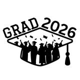 Grad 2026 Die Cut Vinyl Decal