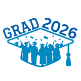 Grad 2026 Die Cut Vinyl Decal