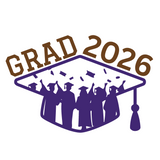 Grad 2026 Die Cut Vinyl Decal