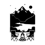 Die Cut Vinyl Camping Scene Decal For Trucks, Campers, RV - Get Decaled