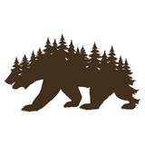 Die-Cut Vinyl Grizzly Forest Silhouette Decal - Get Decaled
