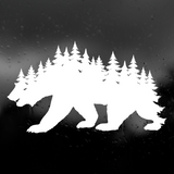 Die-Cut Vinyl Grizzly Forest Silhouette Decal - Get Decaled