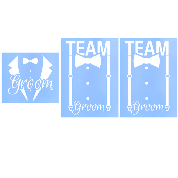 Groom & Team Groom Die-Cut Decal Pack - Vehicle, Glass, Mug, Tumbler Decal