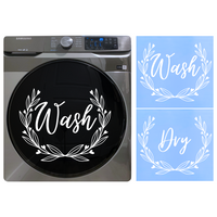 Die Cut Vinyl "Wash" & "Dry" Decal Set - Laundry Room Decor