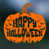 Dye Cut Vinyl Happy Halloween Pumpkin Decal For Cars, Trucks, Laptops