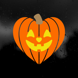 Die Cut Vinyl Decal - Halloween Pumpkin Heart