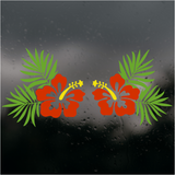 Die Cut Vinyl Hibiscus Decals - Tropical 2 Piece Hibiscus Vehicle Decal Pack - Get Decaled