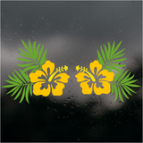 Die Cut Vinyl Hibiscus Decals - Tropical 2 Piece Hibiscus Vehicle Decal Pack - Get Decaled