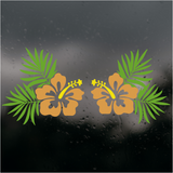 Die Cut Vinyl Hibiscus Decals - Tropical 2 Piece Hibiscus Vehicle Decal Pack - Get Decaled