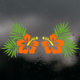 Die Cut Vinyl Hibiscus Decals - Tropical 2 Piece Hibiscus Vehicle Decal Pack - Get Decaled