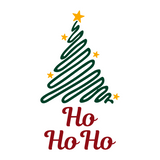 Die Cut Vinyl "Ho Ho Ho" Line Art Tree Christmas Themed Decal