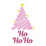 Die Cut Vinyl "Ho Ho Ho" Line Art Tree Christmas Themed Decal