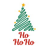 Die Cut Vinyl "Ho Ho Ho" Line Art Tree Christmas Themed Decal