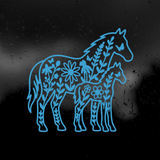Die Cut Vinyl Decal - Horse Family Foliage