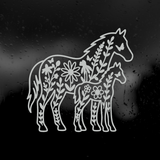 Die Cut Vinyl Decal - Horse Family Foliage