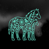 Die Cut Vinyl Decal - Horse Family Foliage