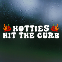 Hotties Hit The Curb Funny Car Decal