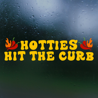 Hotties Hit The Curb Funny Car Decal