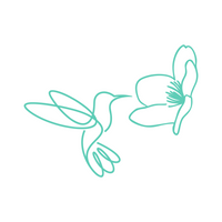 Humming Bird With Flower Line Art Decal - Waterproof Die Cut Vinyl Decal