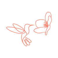 Humming Bird With Flower Line Art Decal - Waterproof Die Cut Vinyl Decal