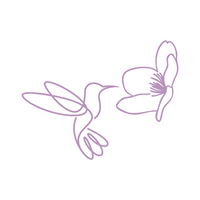 Humming Bird With Flower Line Art Decal - Waterproof Die Cut Vinyl Decal