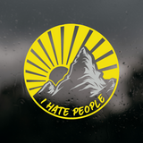 Funny Die Cut Vinyl Outdoor Scene "I Hate People" Decal