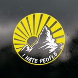 Funny Die Cut Vinyl Outdoor Scene "I Hate People" Decal