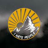 Funny Die Cut Vinyl Outdoor Scene "I Hate People" Decal