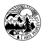 Die Cut Vinyl Decal - "I Hate People"