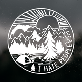 Die Cut Vinyl Decal - "I Hate People"